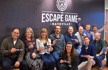 Rustice staff playing an Escape Game