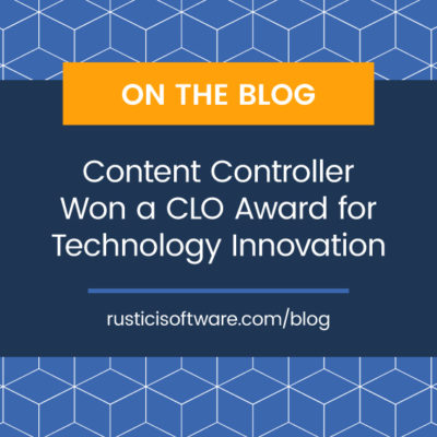 Content Controller won a CLO award for technology innovation