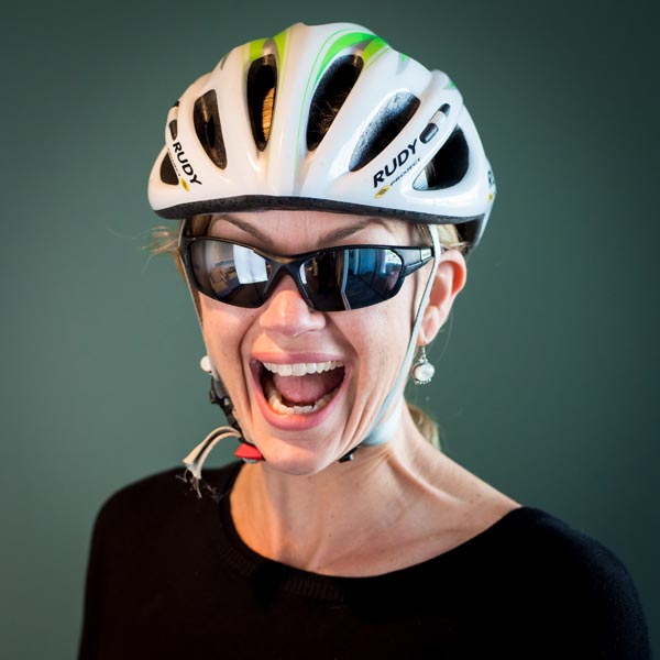 Tammy Rutherford wearing cycling gear