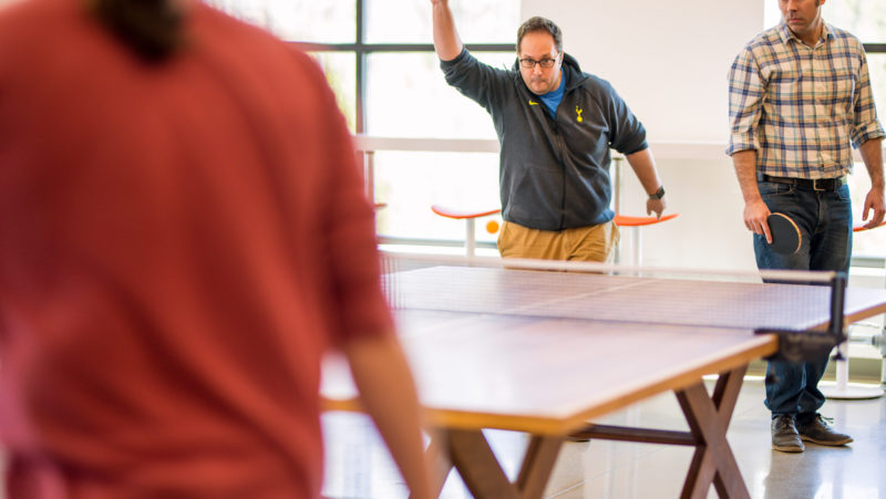 Sam Cayford playing ping pong