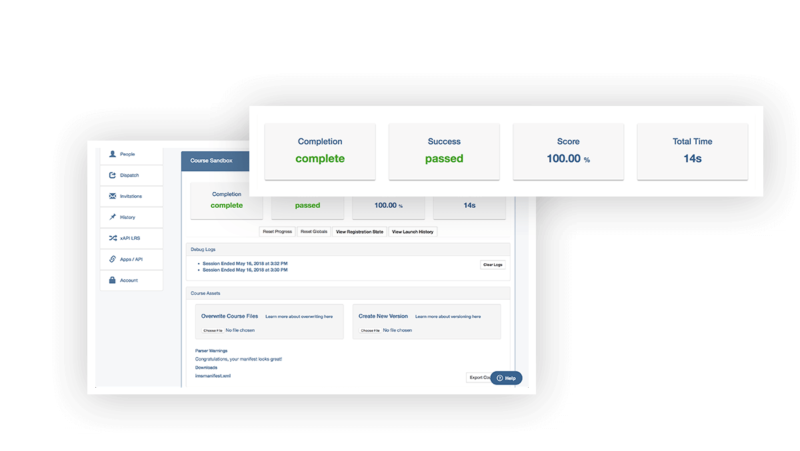 scorm cloud screenshot