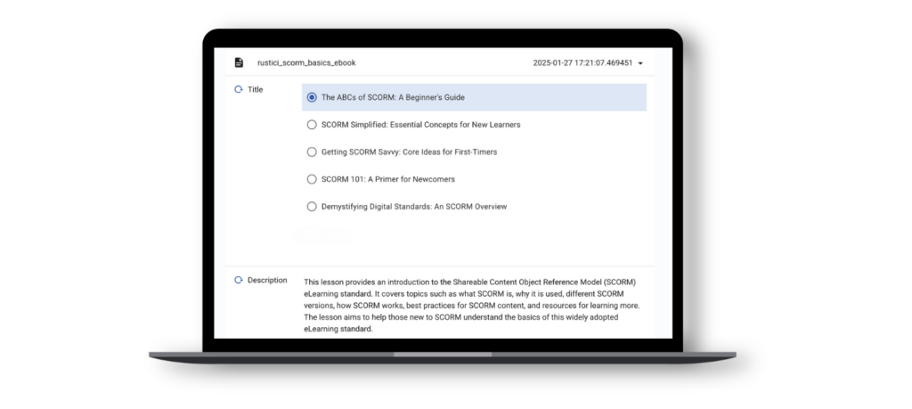 Metadata and Question Generation